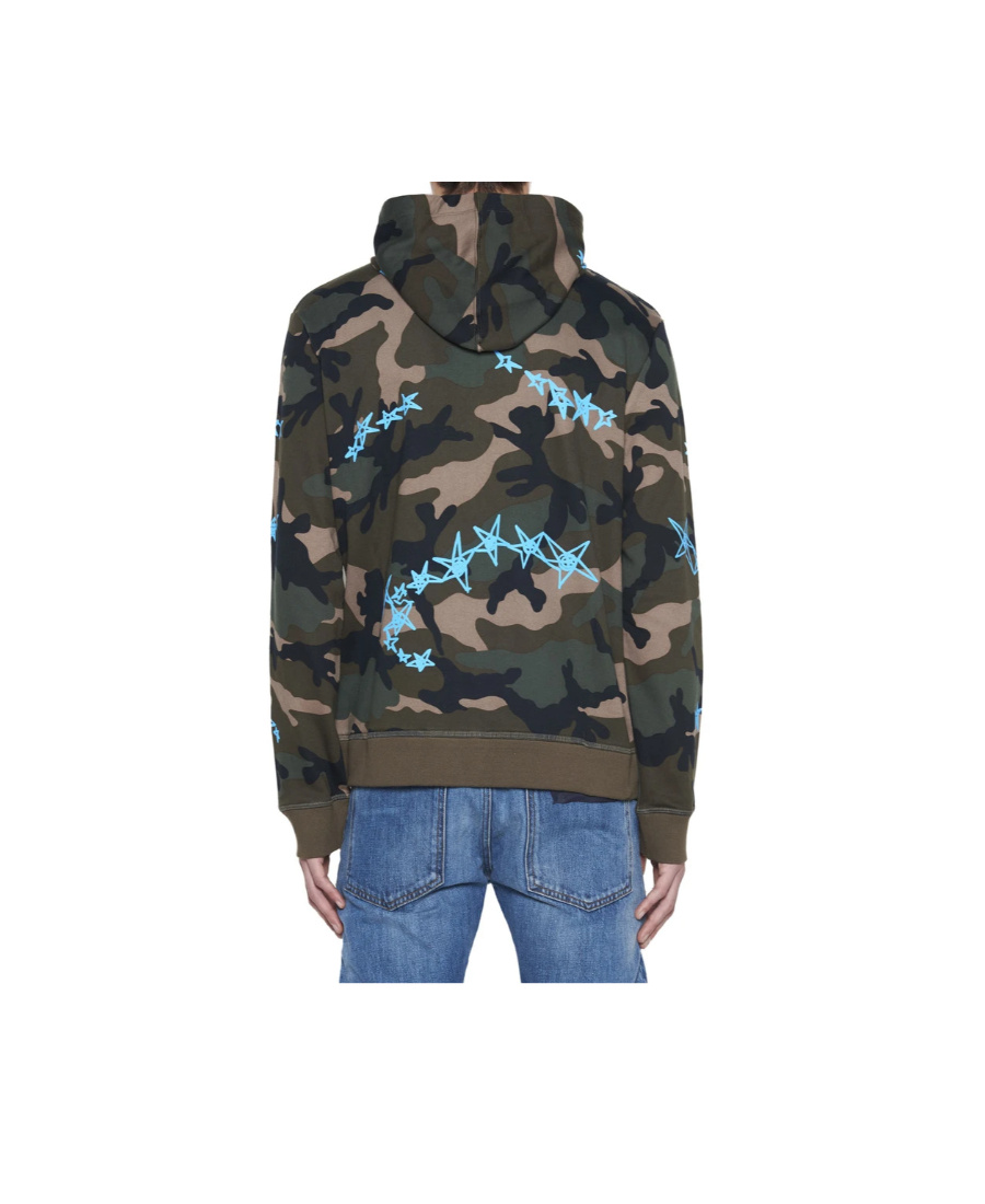 Valentino Camouflage With Hat Casual Jacket In Black