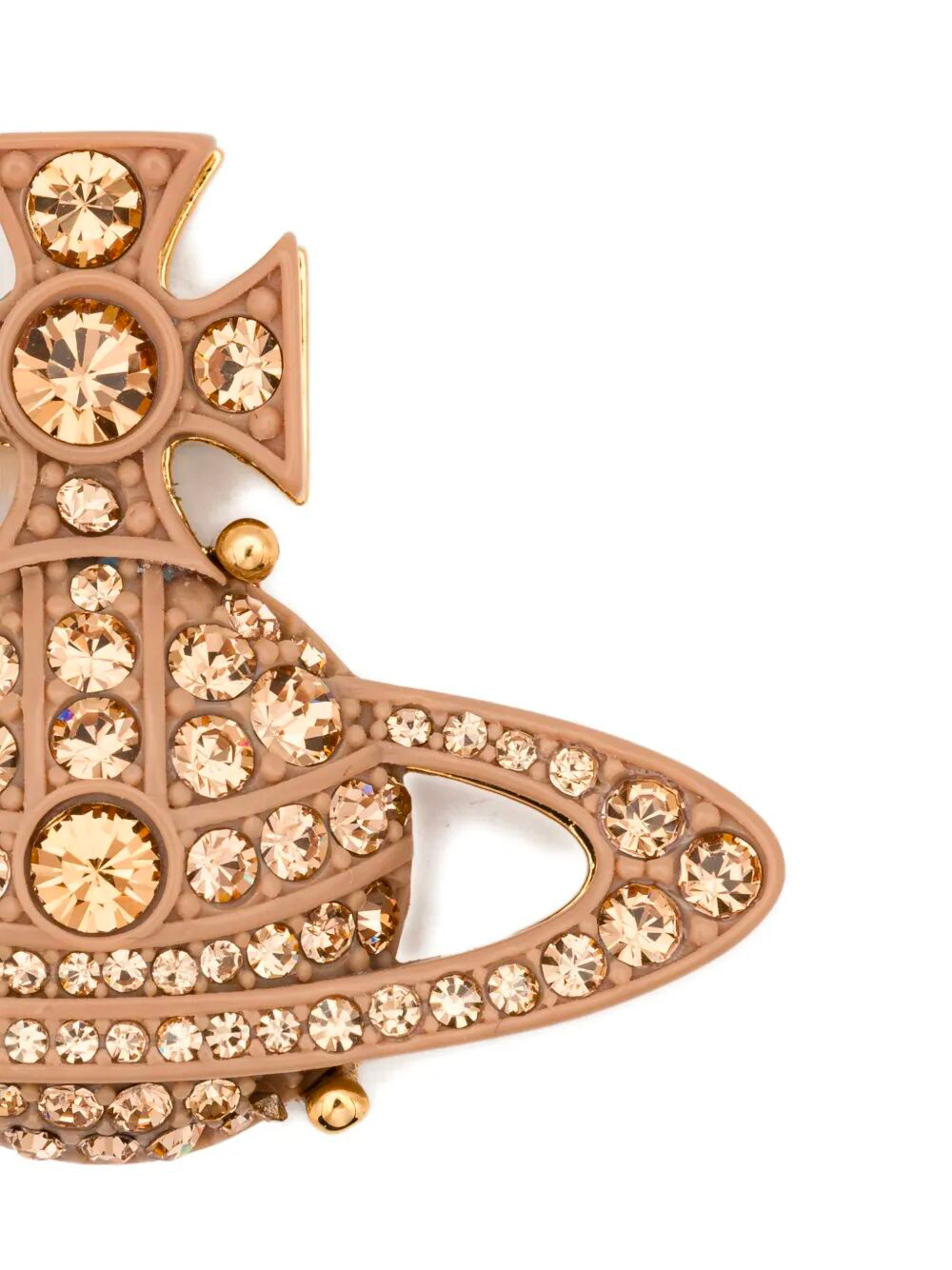 Vivienne Westwood Modern Orb Stud Earrings Crystal Embellishments In Gold