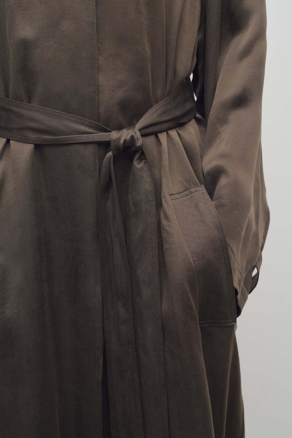 The Row Long Sleeve Coat In Green