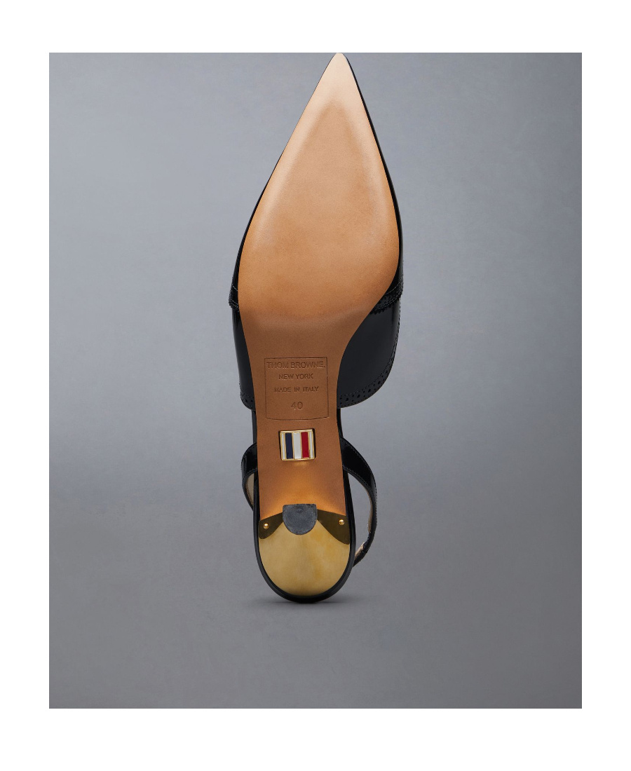 THOM BROWNE POINTED-TOE LOW-HEEL PUMPS