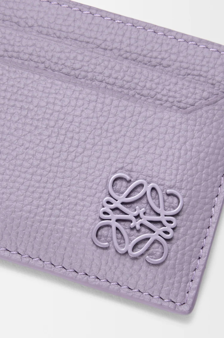 Loewe Anagram Plain Cardholder In Pebble Grained Calfskin In Purple