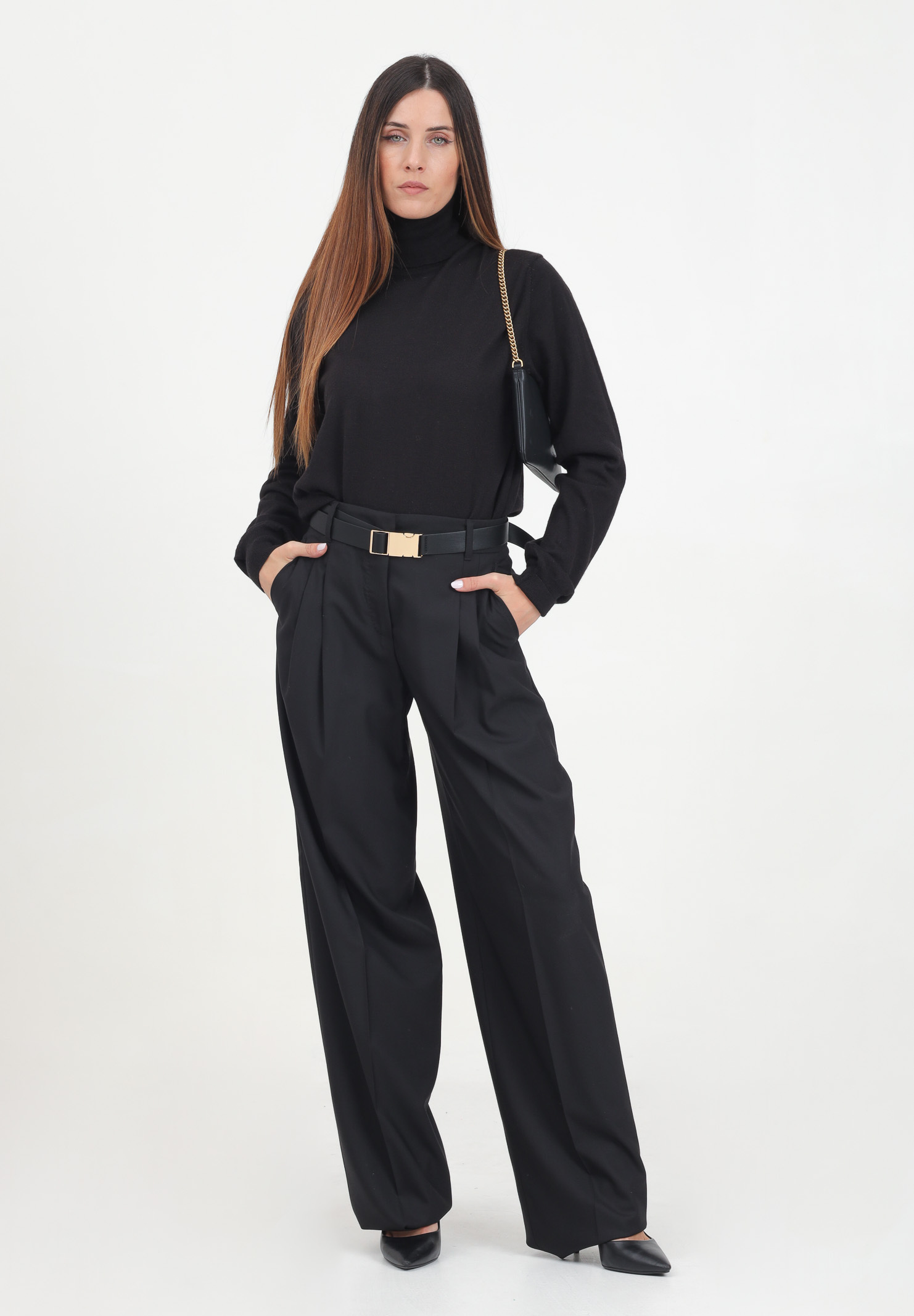 Max Mara Pleated Casual Pants In Black