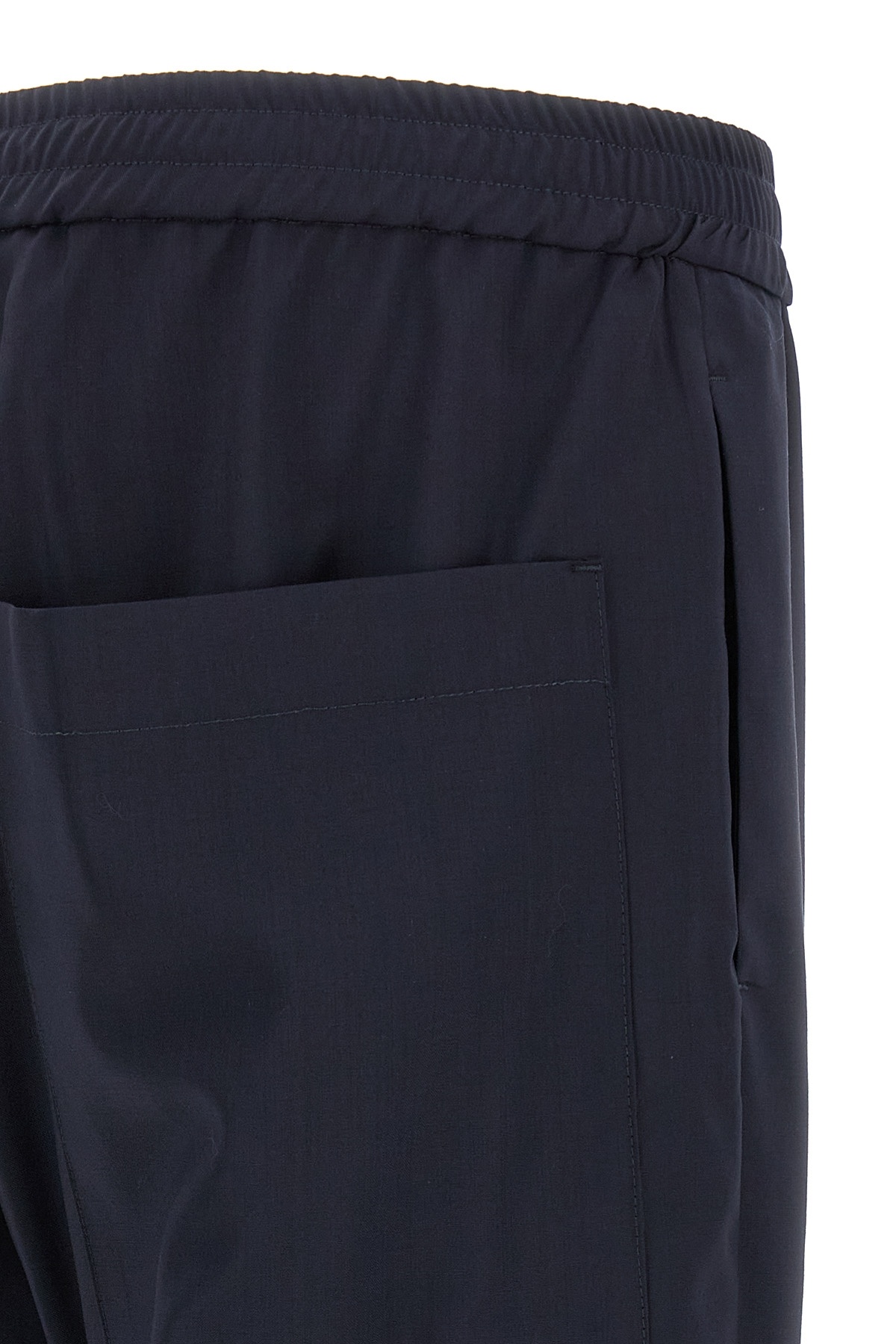 Barena Venezia Elastic Waistband Trousers With Back And Side Pockets In Blue