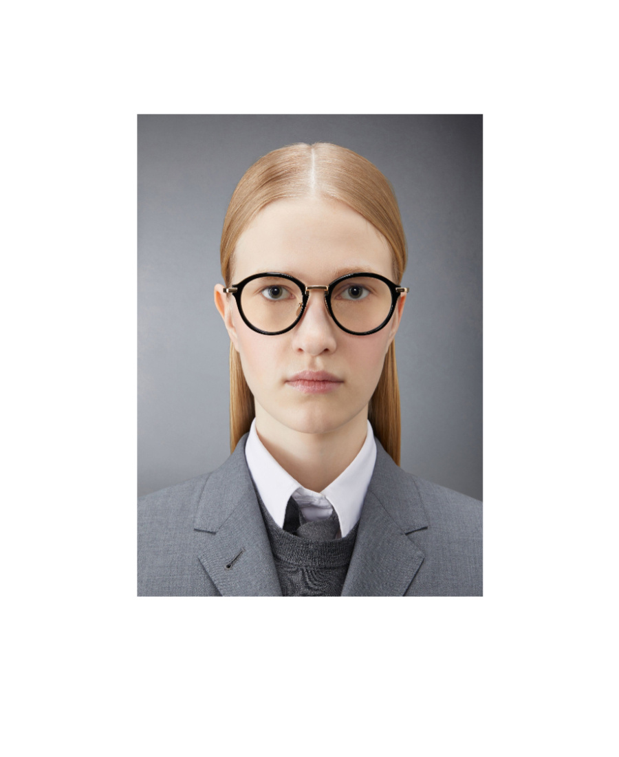 Thom Browne Round-frame Glasses In Black