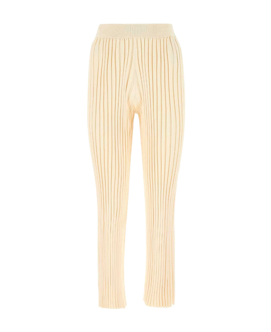 Jil Sander High Waist Pleated Straight Leg Trousers In Nude