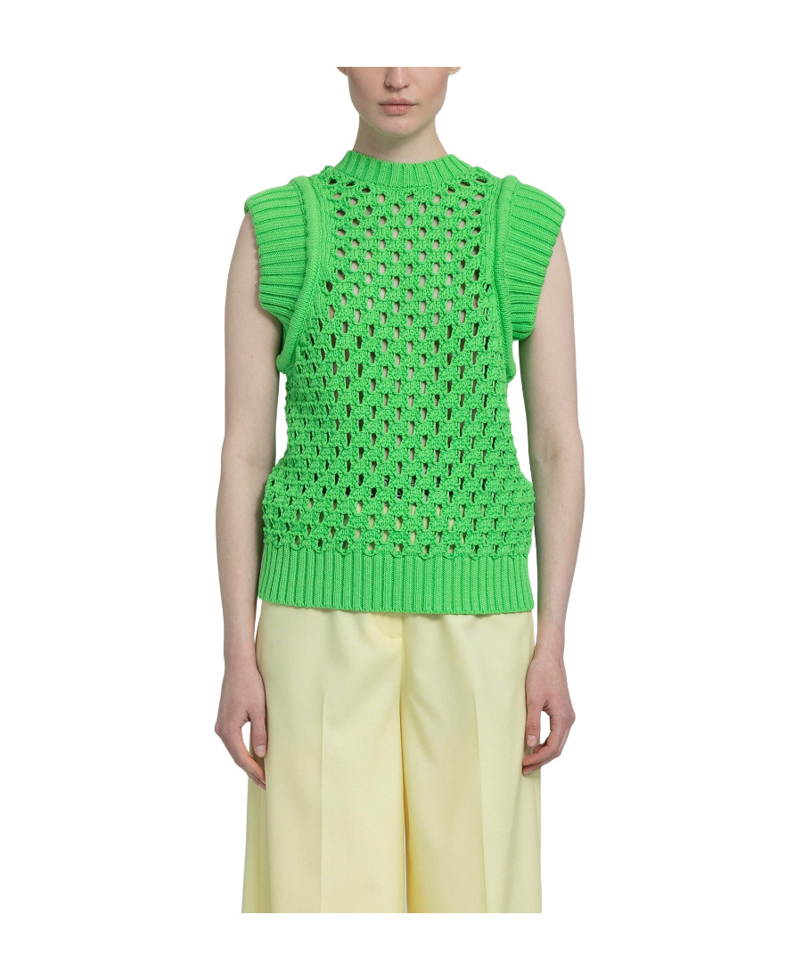 Stella Mccartney Green Cotton Vest In Green
