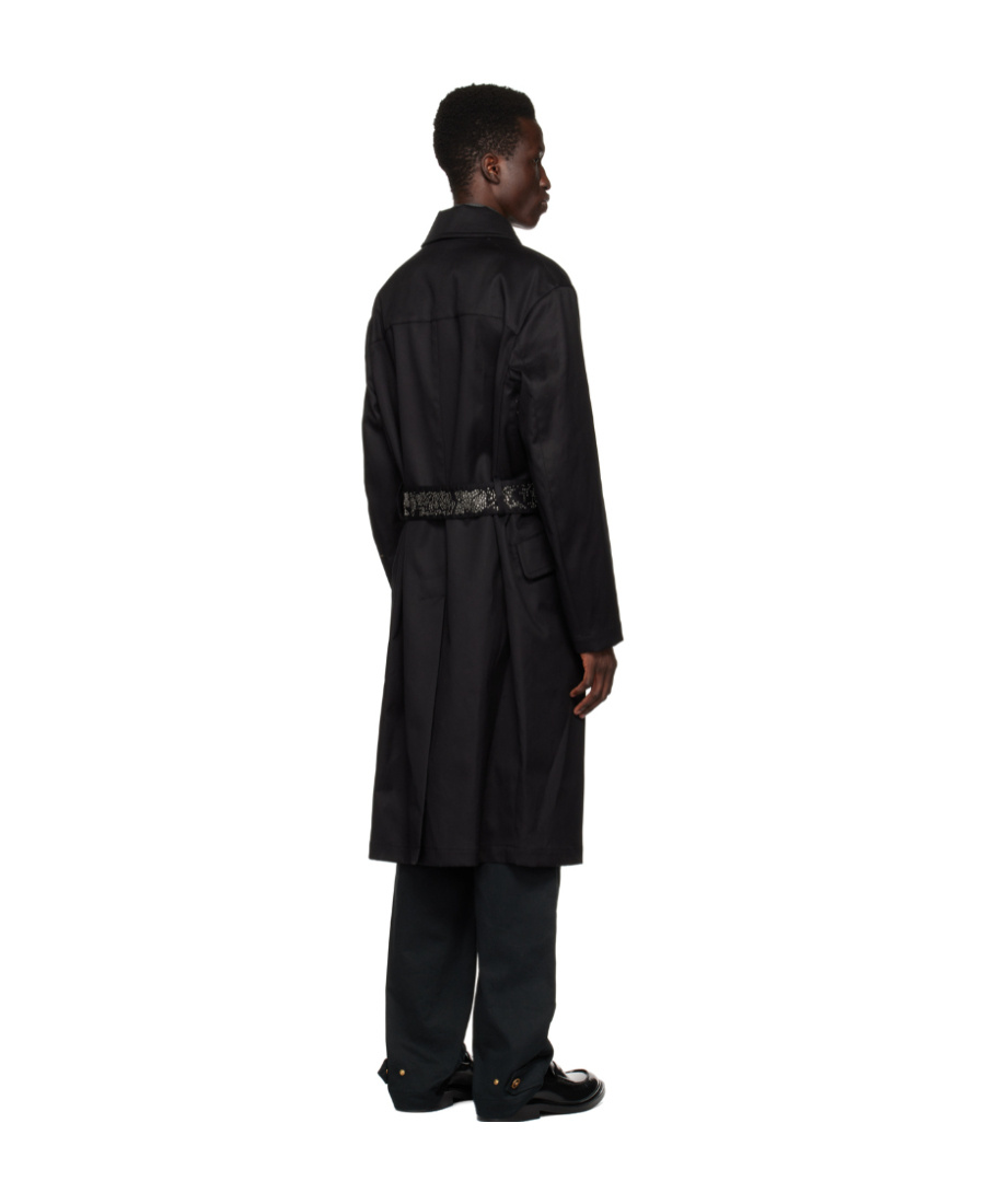 VERSACE BELTED COTTON COAT 