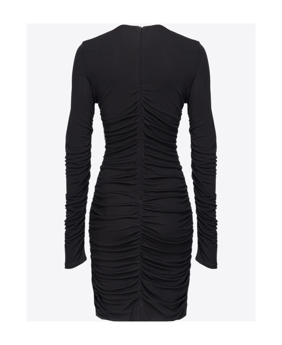 Pinko Black Nylon Dress In Black