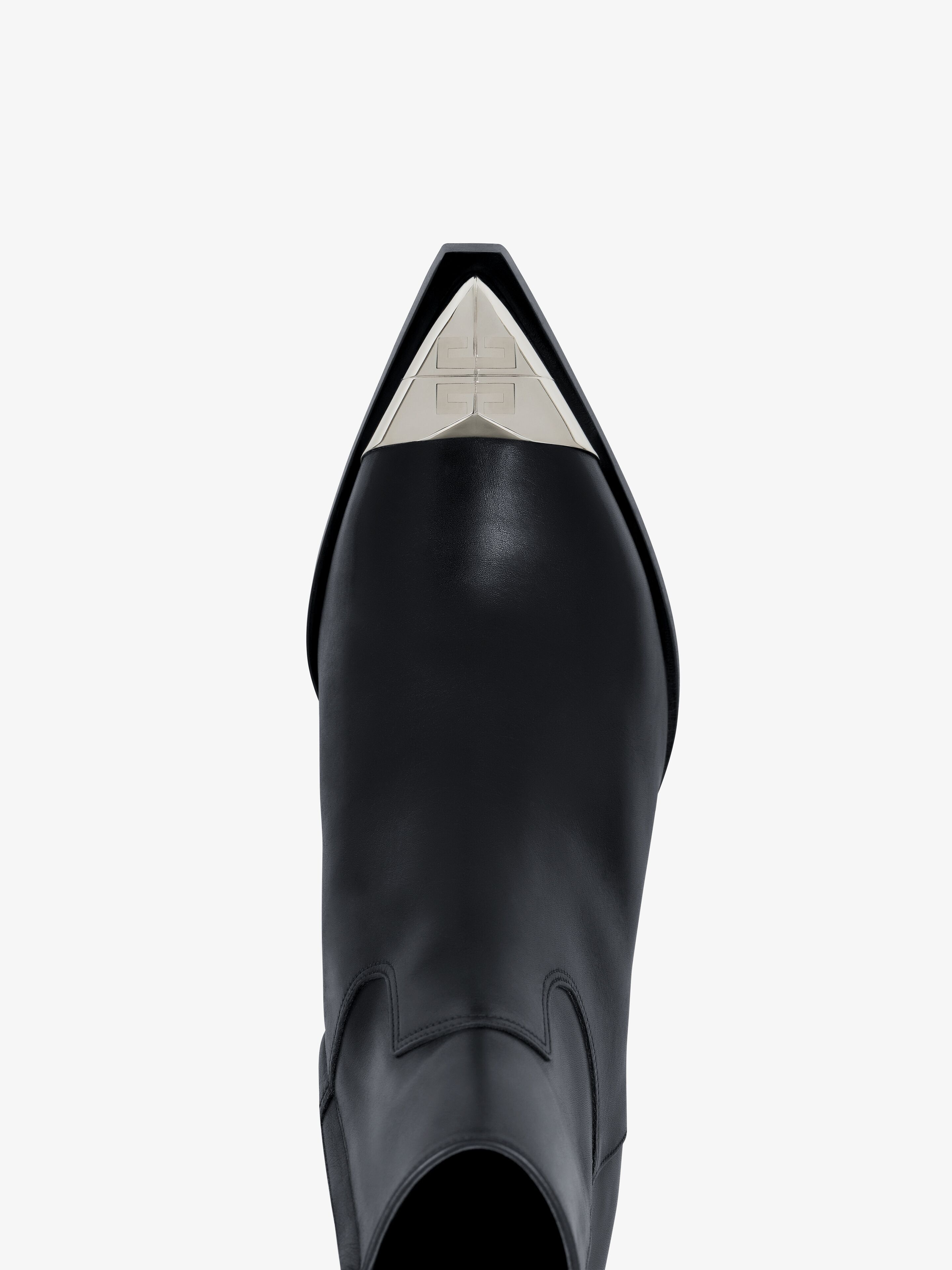 Shop Givenchy Western Ankle Boots In Leather In Black