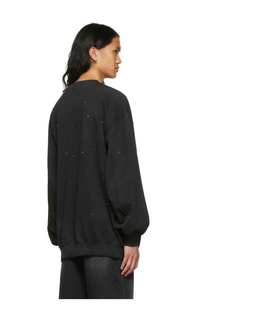 We11 Done Logo Pullover Sweater In Black