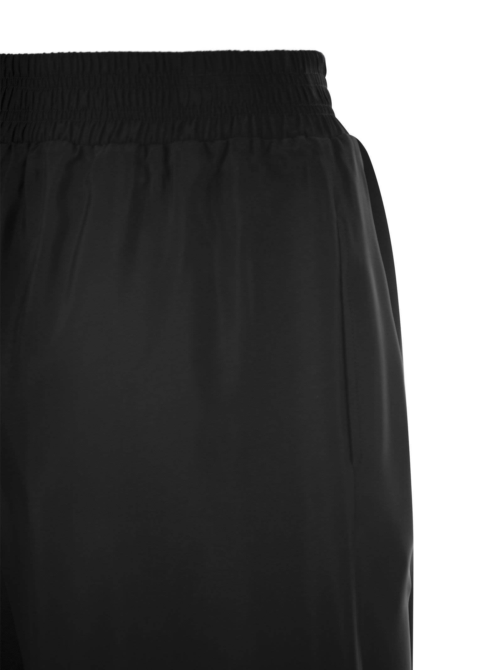 Fabiana Filippi Twill Wide-legged Casual Pants In Black