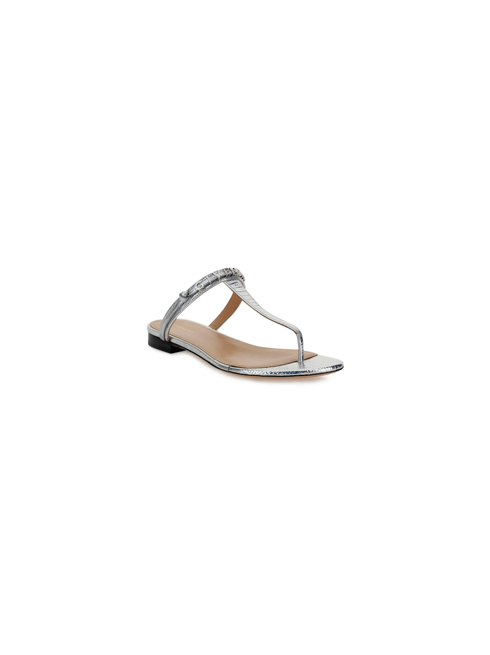 Givenchy Logo-strap Sandals In Silver