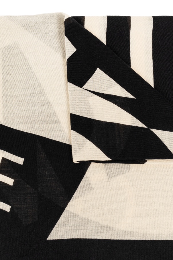 Ferragamo Logo Pattern Scarf In Black
