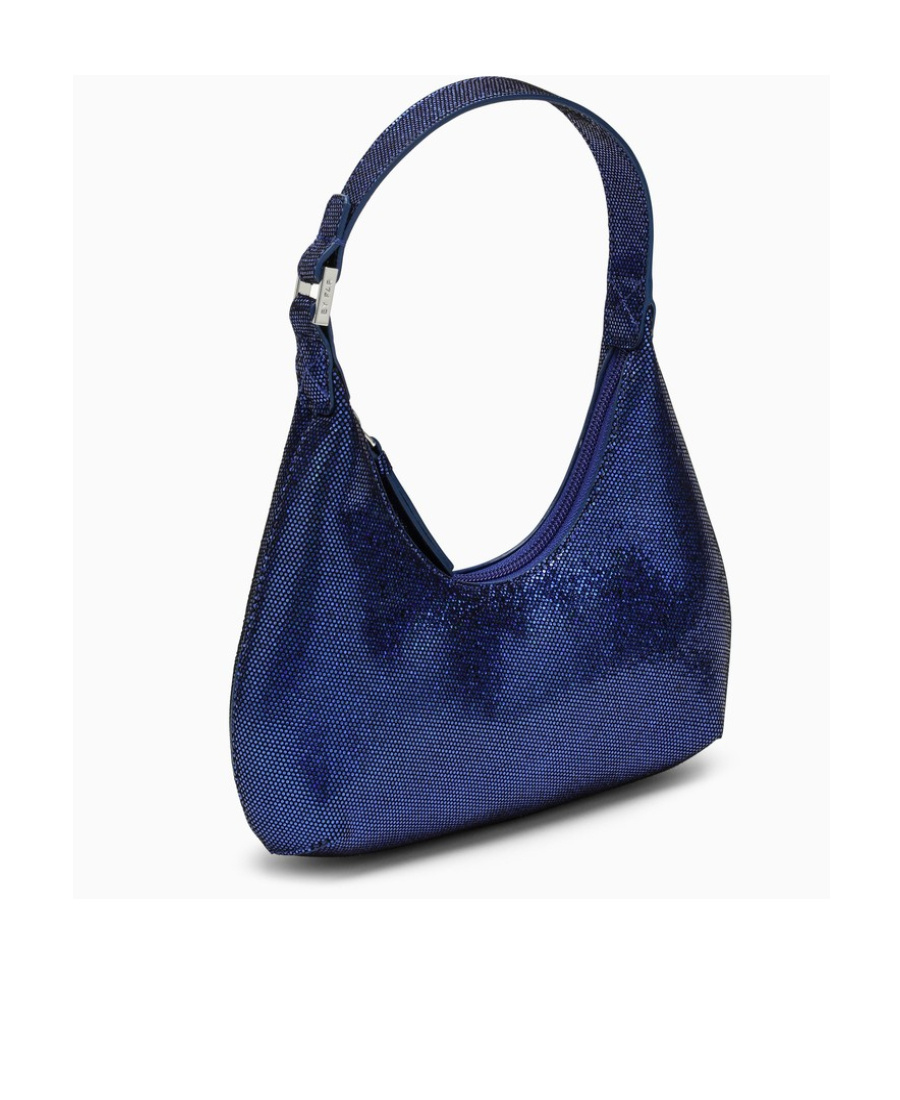 By Far Blue Baby Amber Mini Bag Disco Dot Leather Effect Woman In Blue