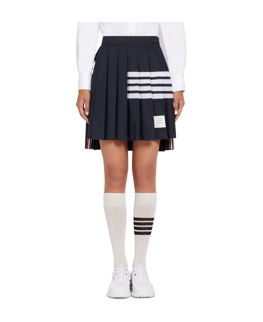 Thom Browne 4-bar Stripe Pleated Skirt In Black