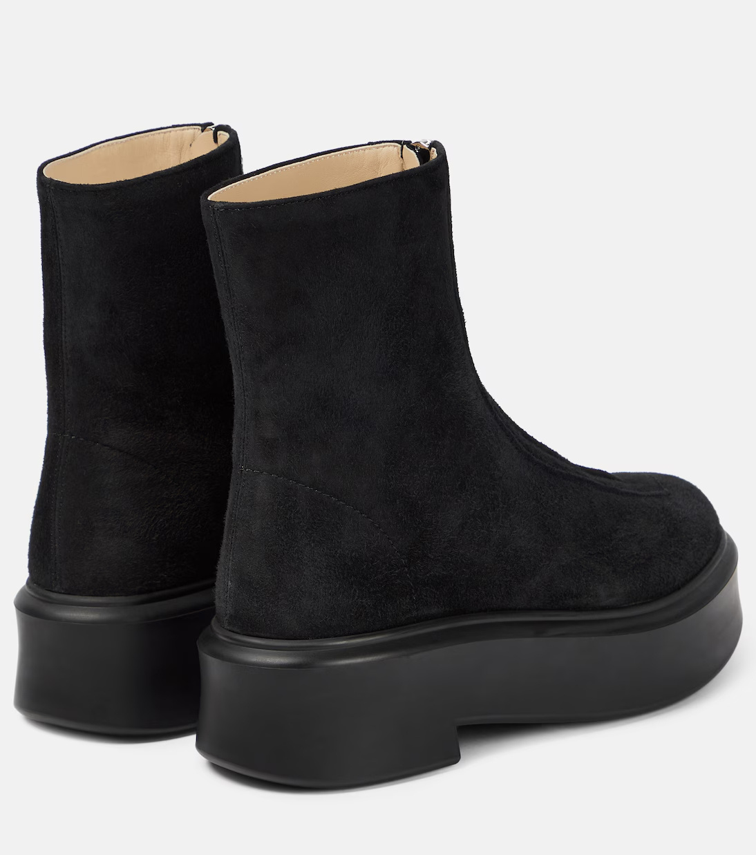 The Row Round Toe Short Boots In Multi