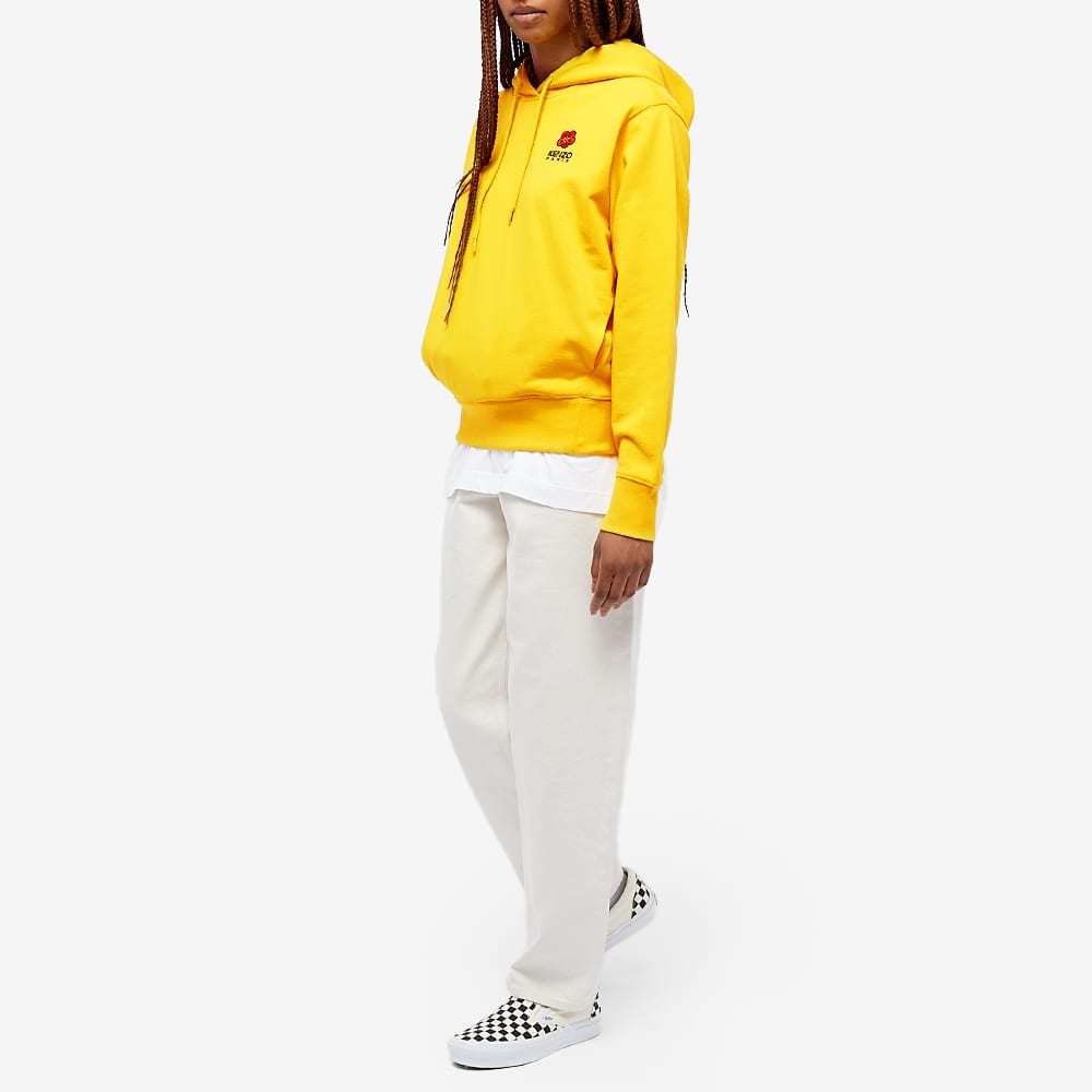 Kenzo Bone Flower Drawstring Hoodie In Yellow