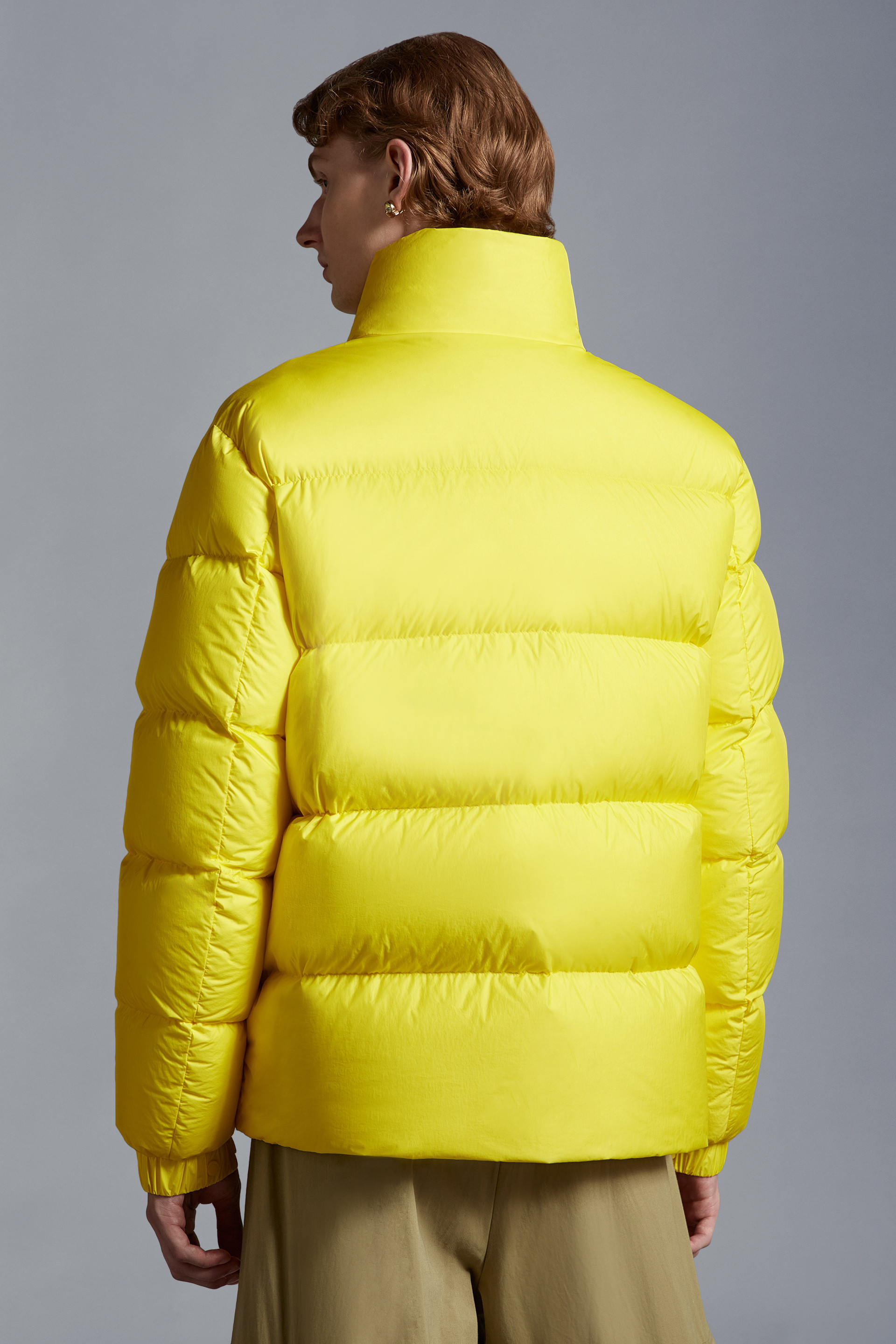 Moncler High-collar Long-sleeved Cotton Suit In Yellow