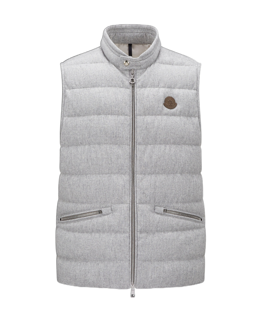 Moncler Gallienne Logo-patch Padded Gilet In Gray