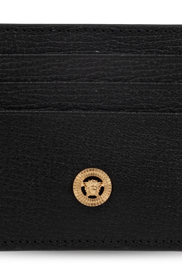 Versace Medusa Leather Cardholder In Black