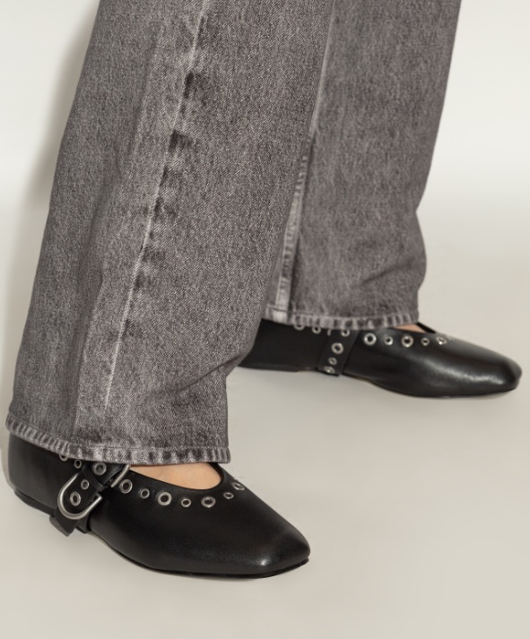 Rag & Bone Black Spire Mary Jane Ballerina Flats In Black