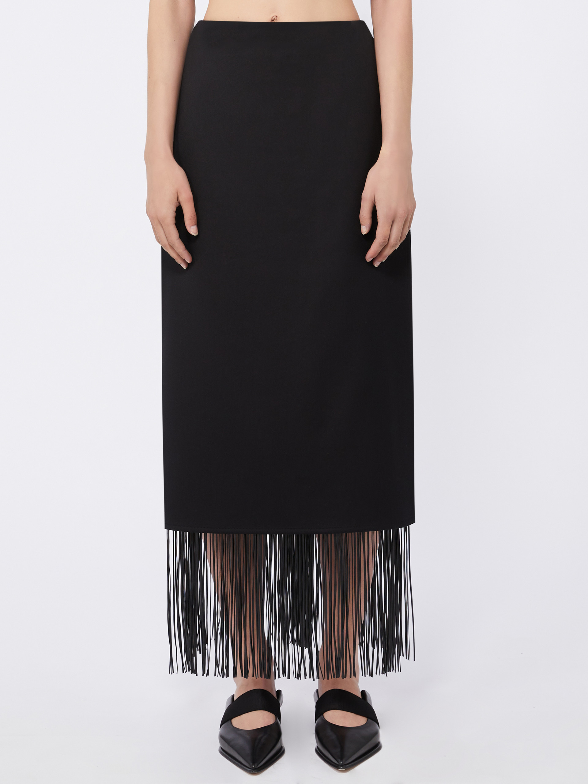 Sportmax Hiberis Fringed Midi Skirt In Black
