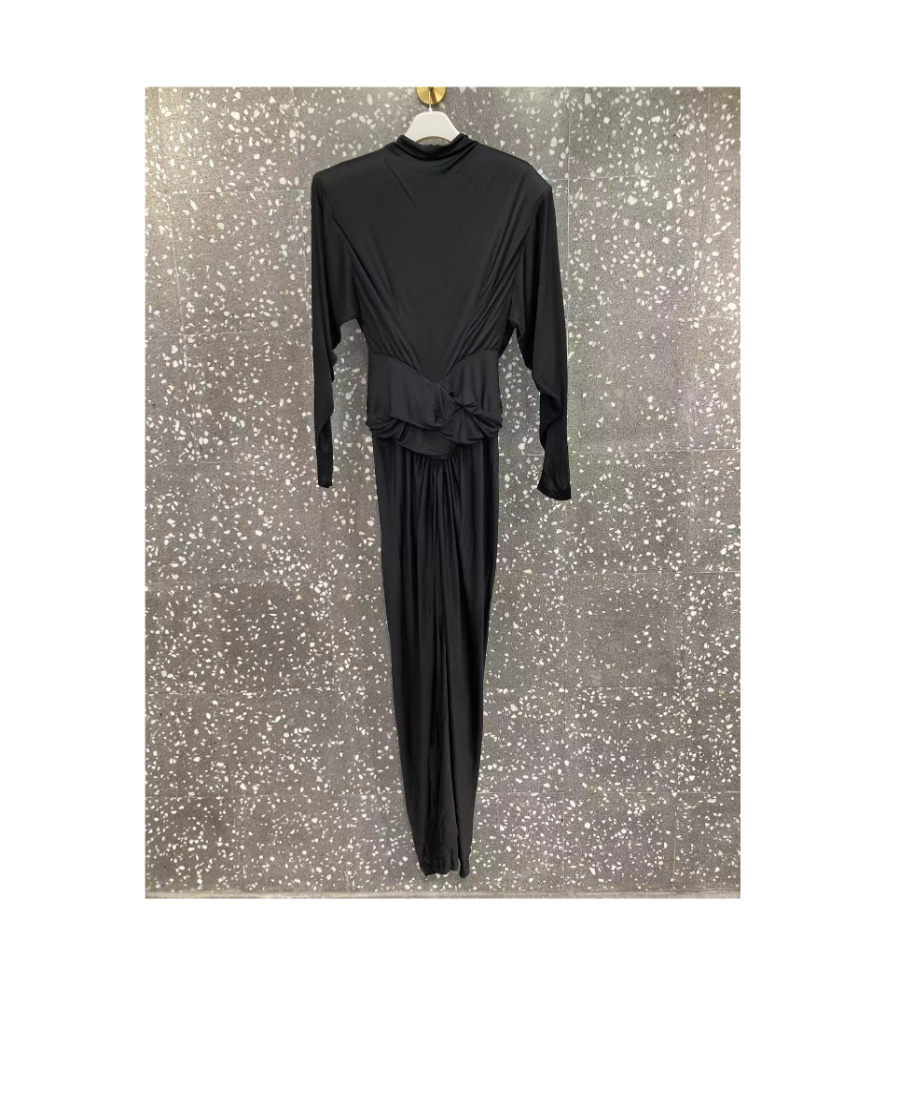 Saint Laurent Logo Dress In Black
