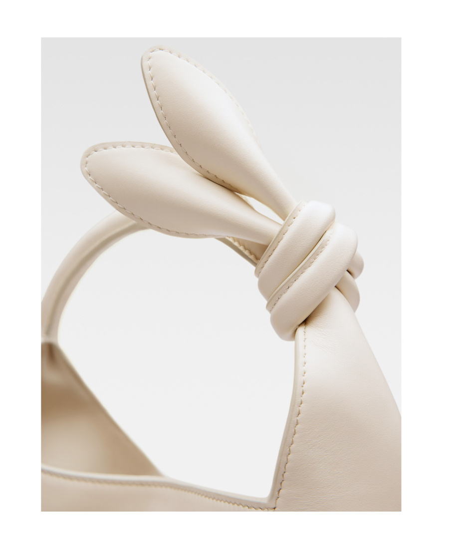 Jacquemus Logo Plaque Knot-detailed Top Handle Bag In White