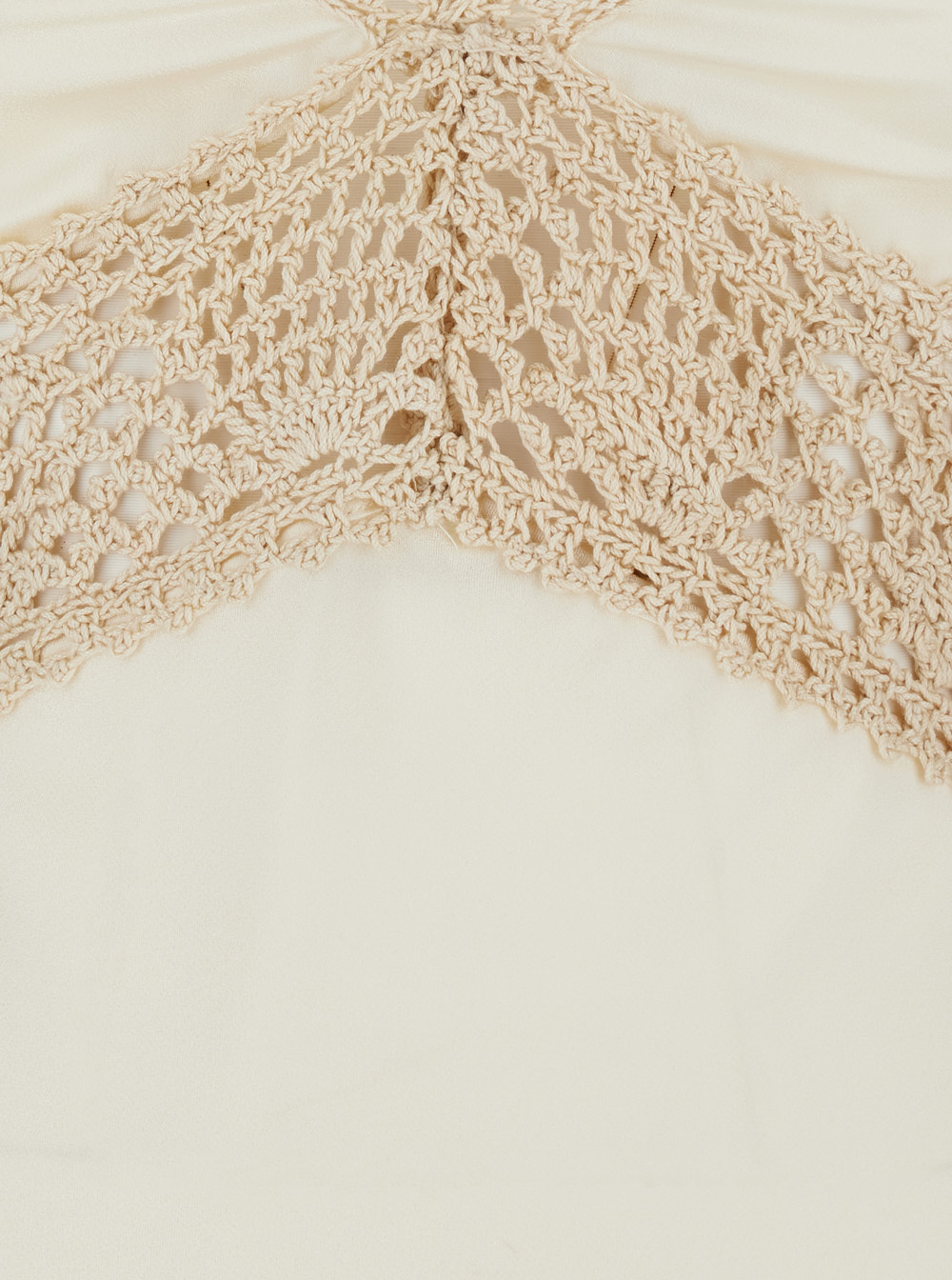 Semicouture Semi Couture Crochet Detail Long Dress In White