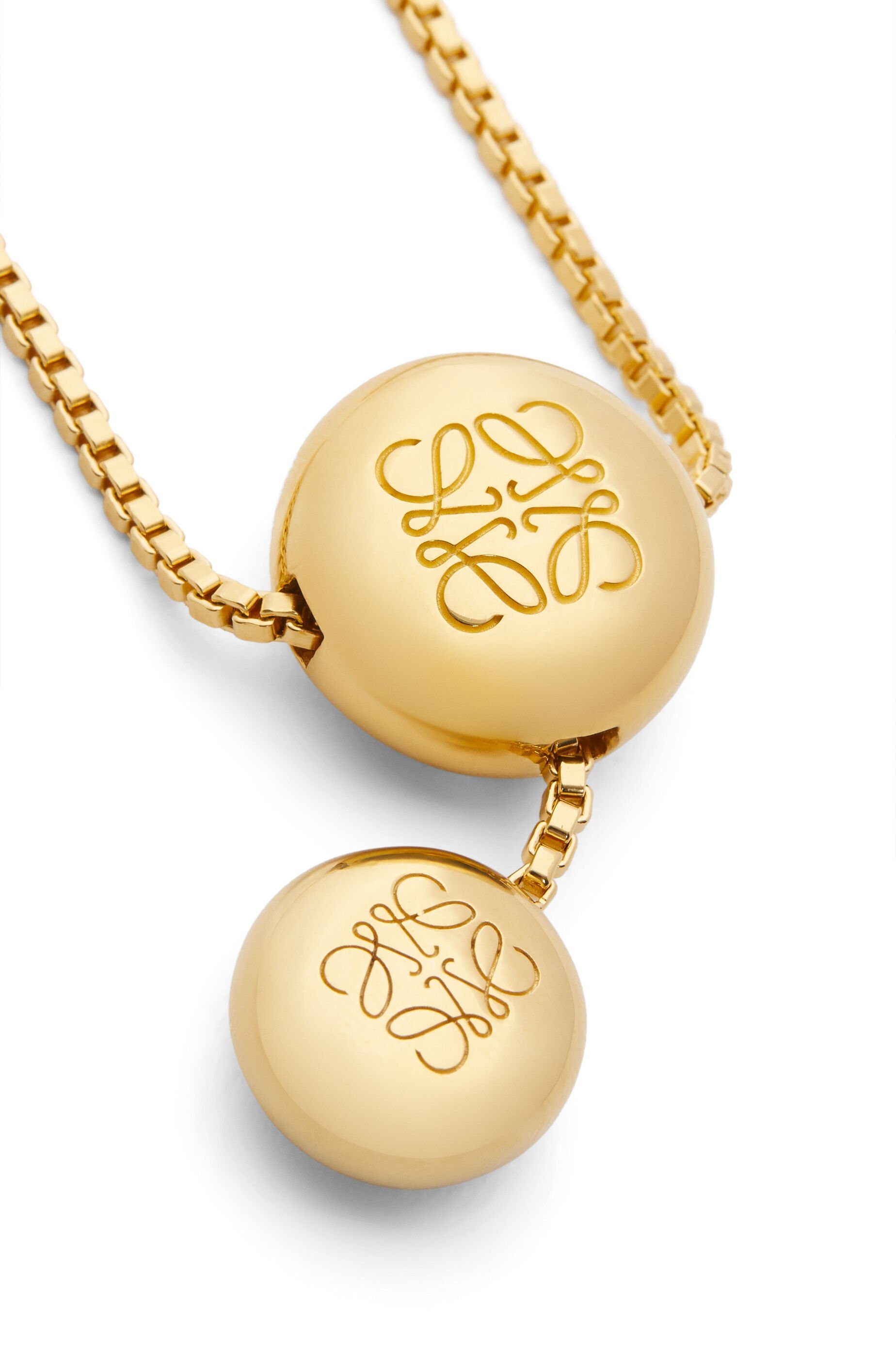 Loewe Anagram Pebble Necklace In Sterling Silver And Lapis Lazuli In Gold