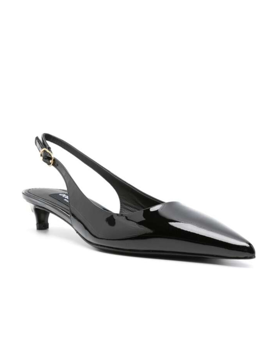 Dolce & Gabbana Patent Leather Cardinale Slingbacks In Black