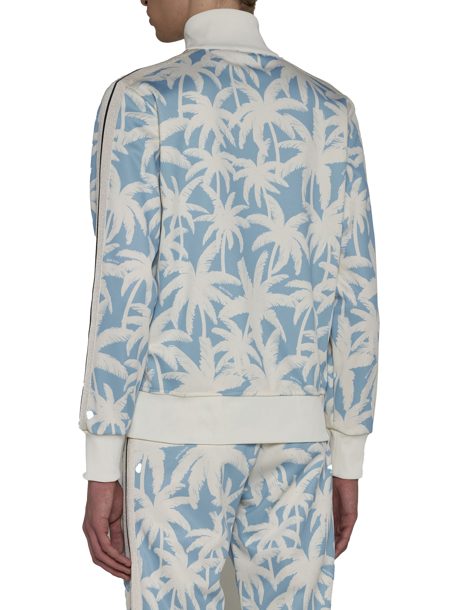 PALM ANGELS PALM ANGELS PALM-PRINTED SIDE STRIPE DETAILED TRACK JACKET