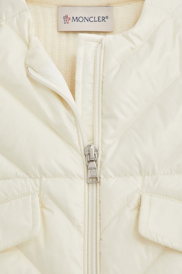 Moncler Padded Zipper Cardigan Down Jacket In White