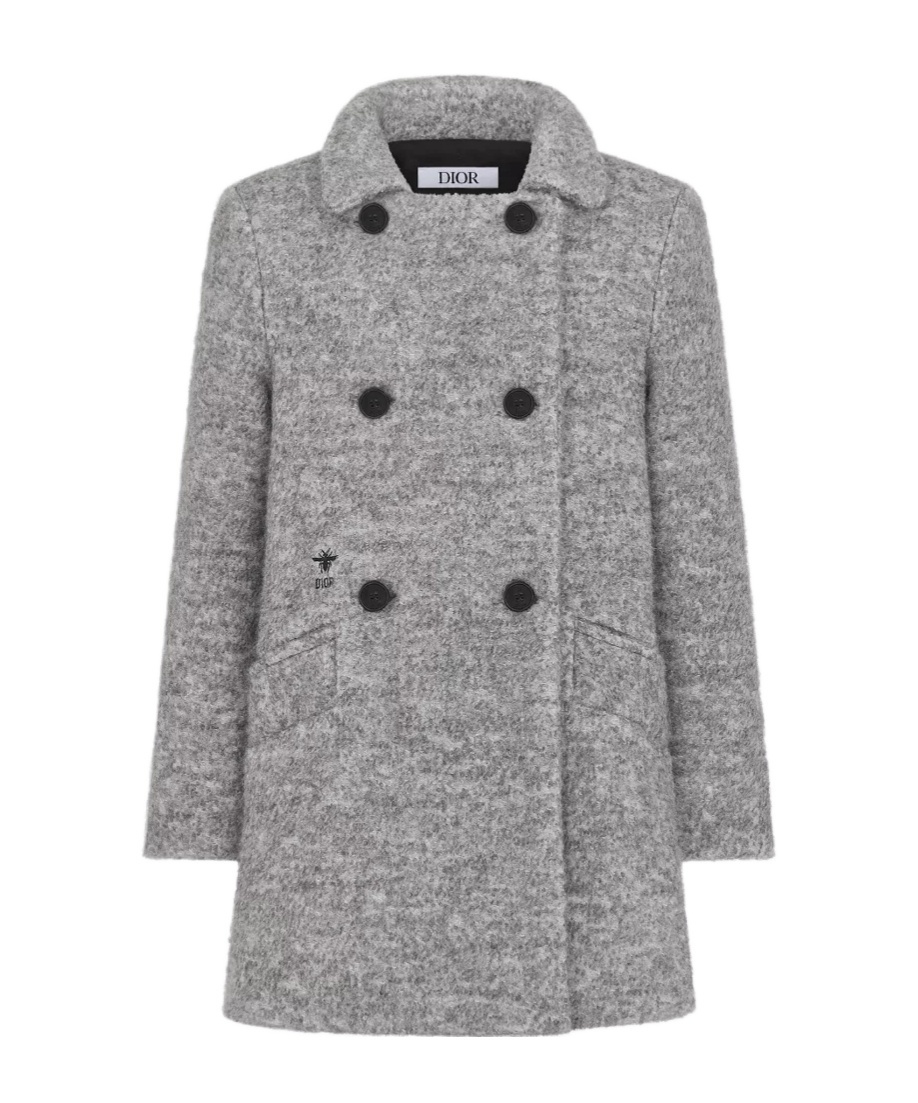 Dior Long-sleeved Coat In Gray