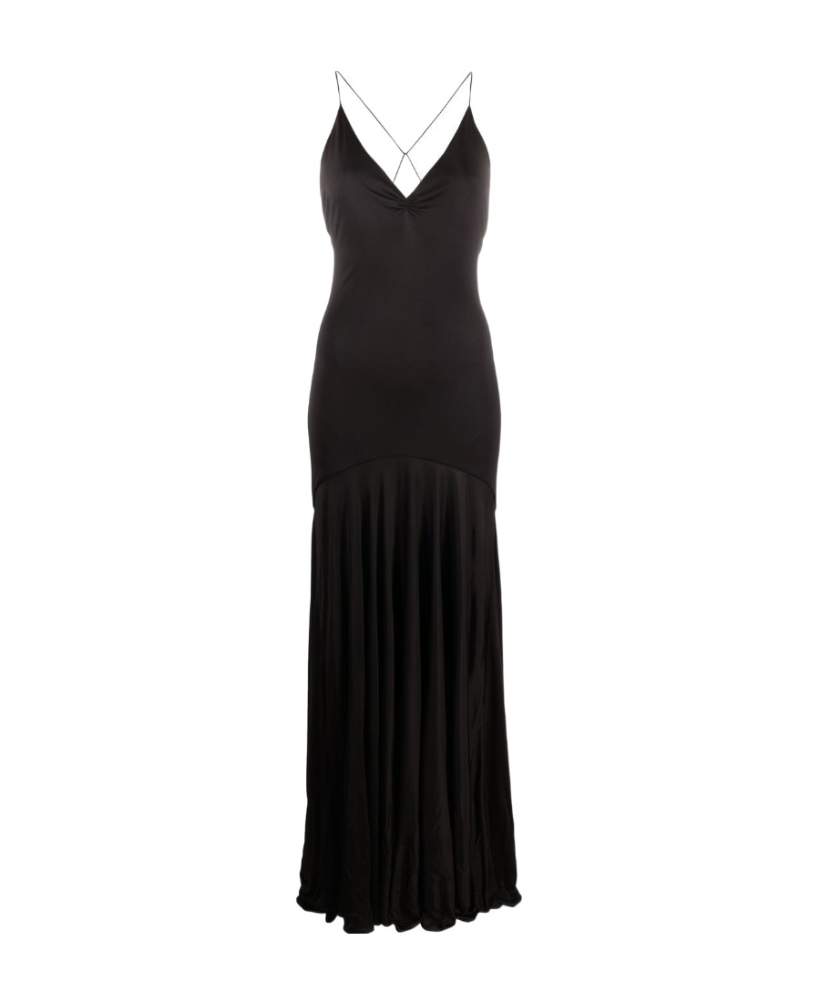 Saint Laurent Cross-back Dress In Black