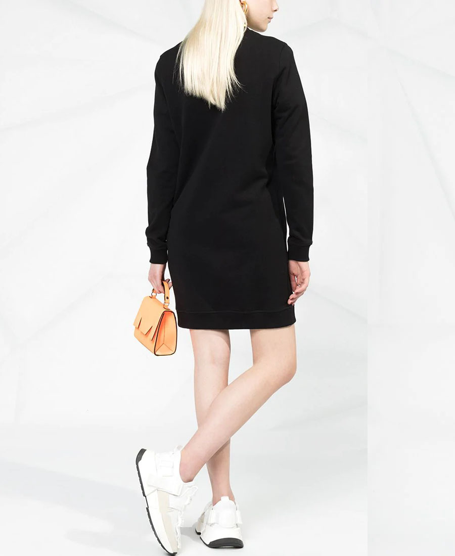 Kenzo Logo-embroidered Dress In Black