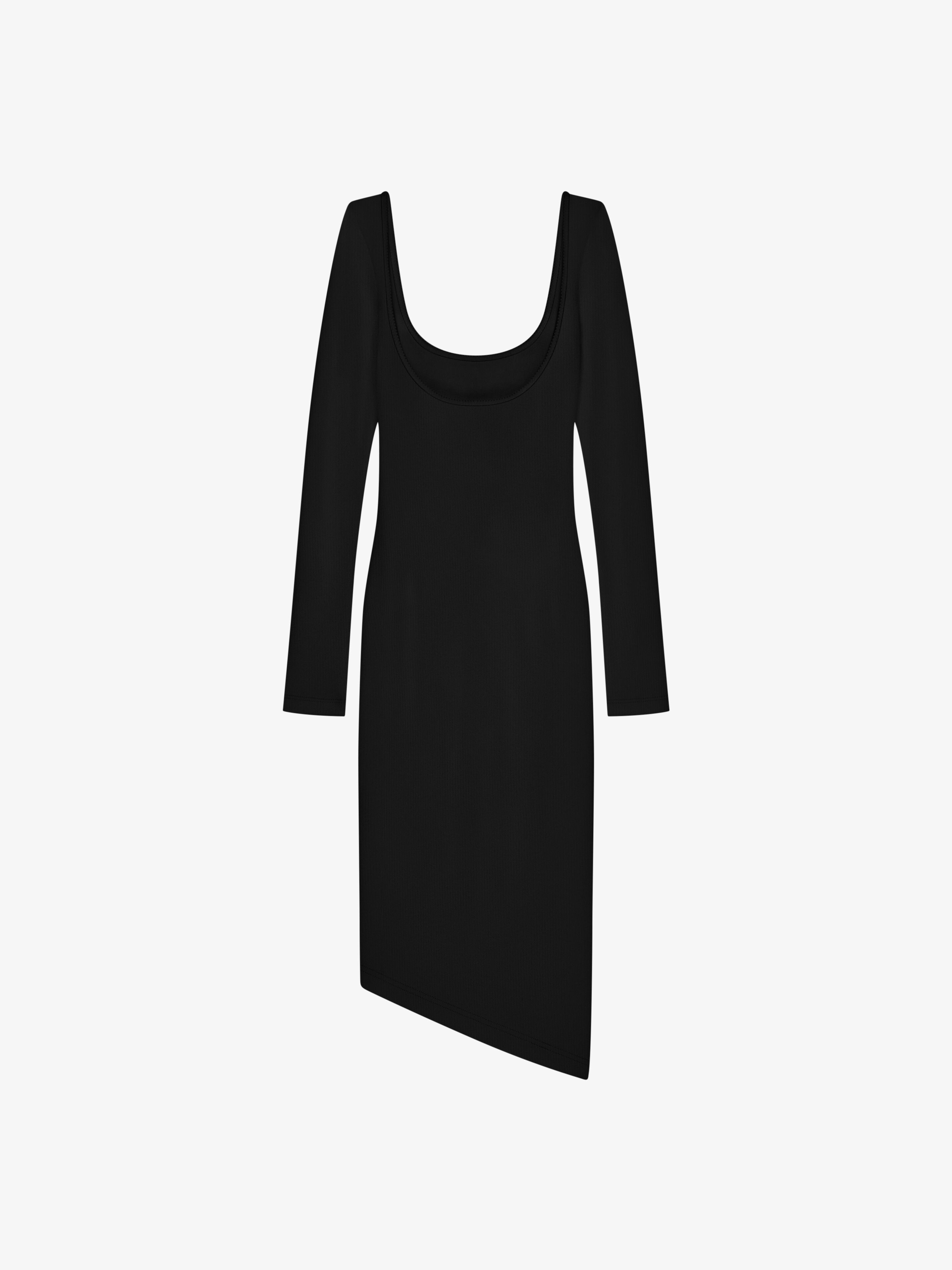 Givenchy Asymmetric Dress In Knit With 4g Liquid Detail In Black