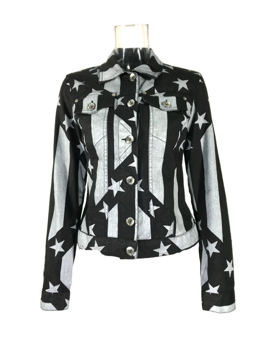 Moschino Logo Denim Jacket In Black