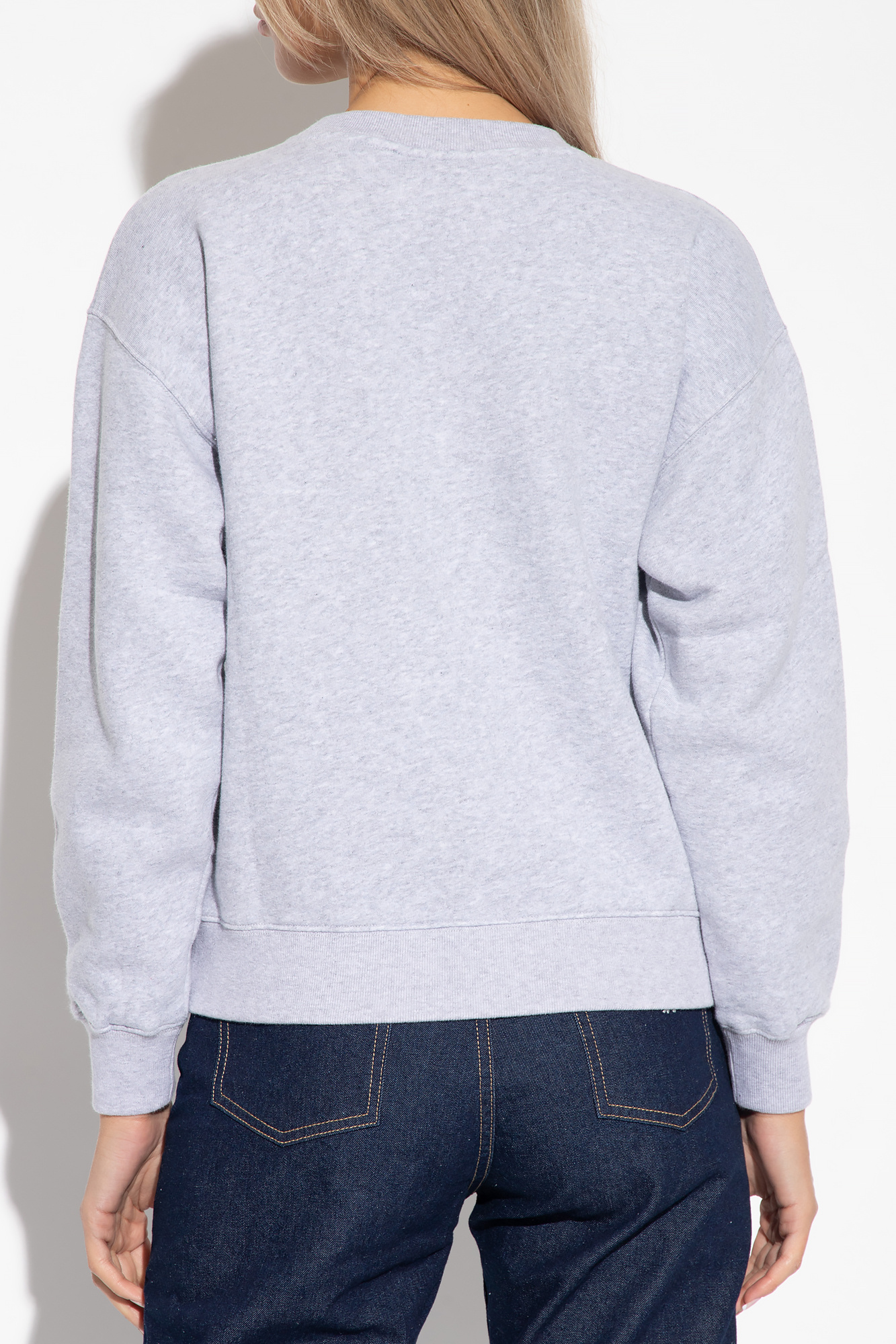 Shop Maison Kitsuné Logo Printed Crewneck Sweatshirt In White