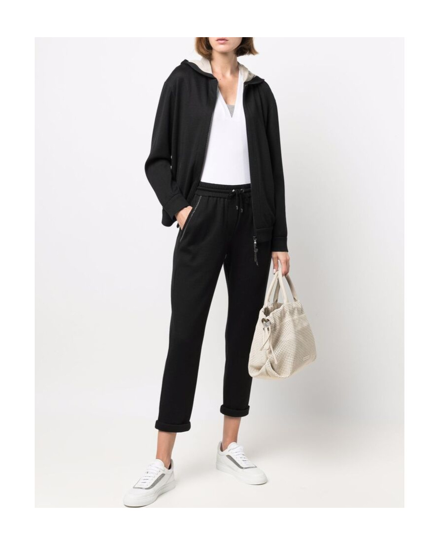 Brunello Cucinelli Monili-detail Drawstring Track Pants In Black