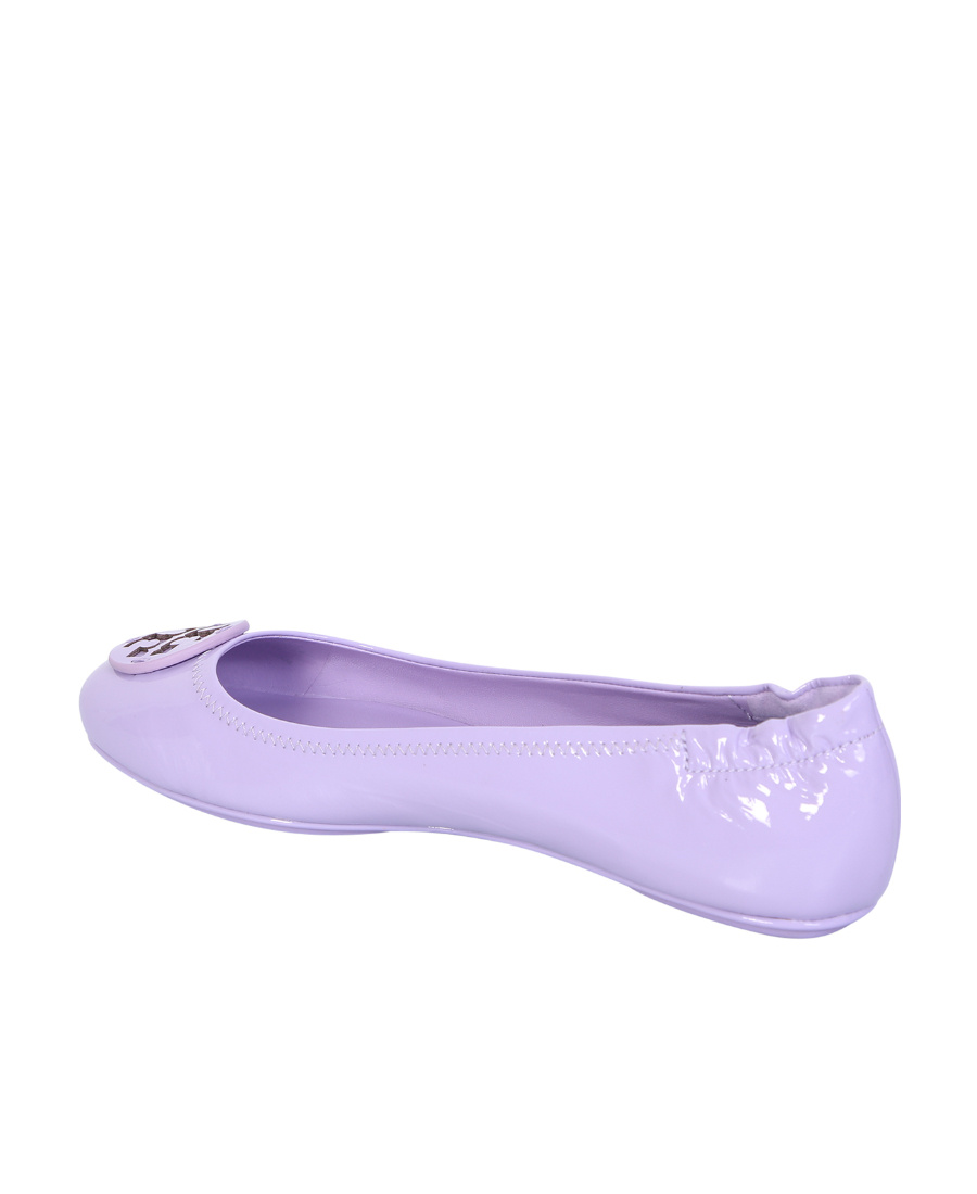 Tory Burch Minnie Travel Patent Leather Ballet Flats In Purple
