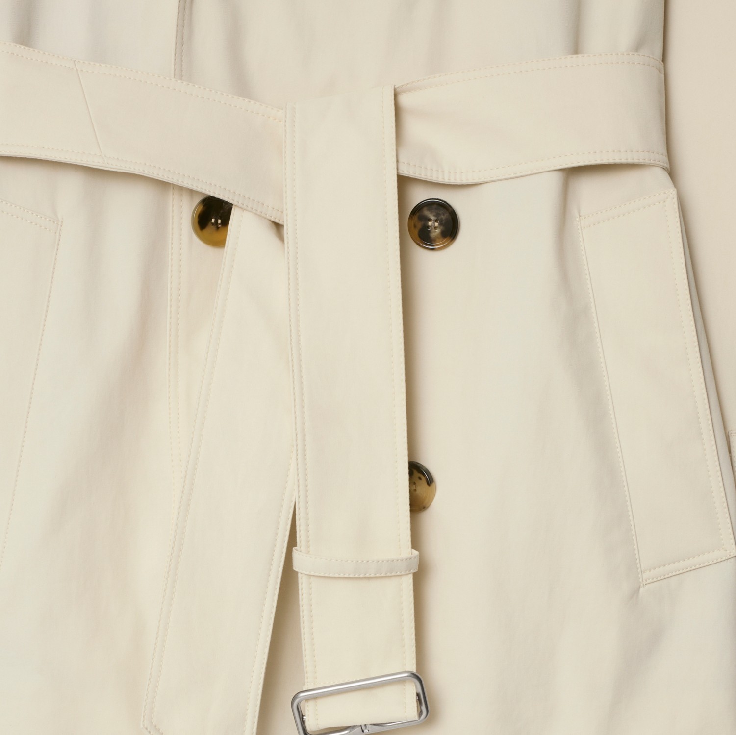 Burberry Belted Double-breasted Short Trench Coat In Nude