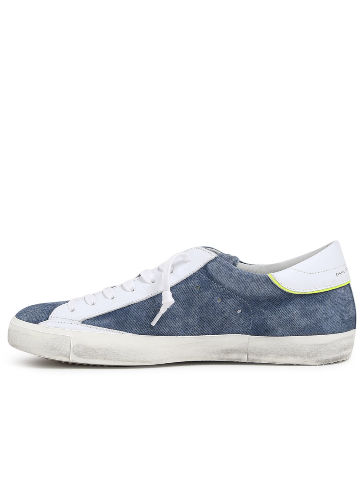 Philippe Model Prsx Daim Jeans Low-top Sneakers In White