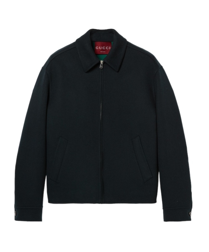 Gucci Twill Jacket With Web Detail In Black