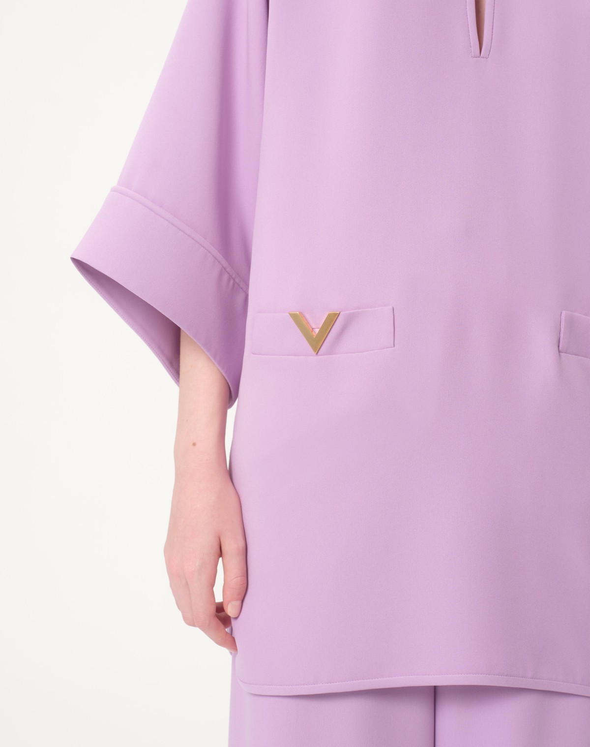 Valentino Light Purple Vlogo Mini Dress In Purple