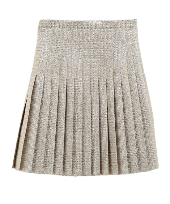 Celine Pleated Skirt In Nude