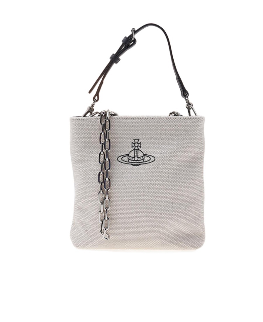 Vivienne Westwood Logo Shoulder Bag In Gray