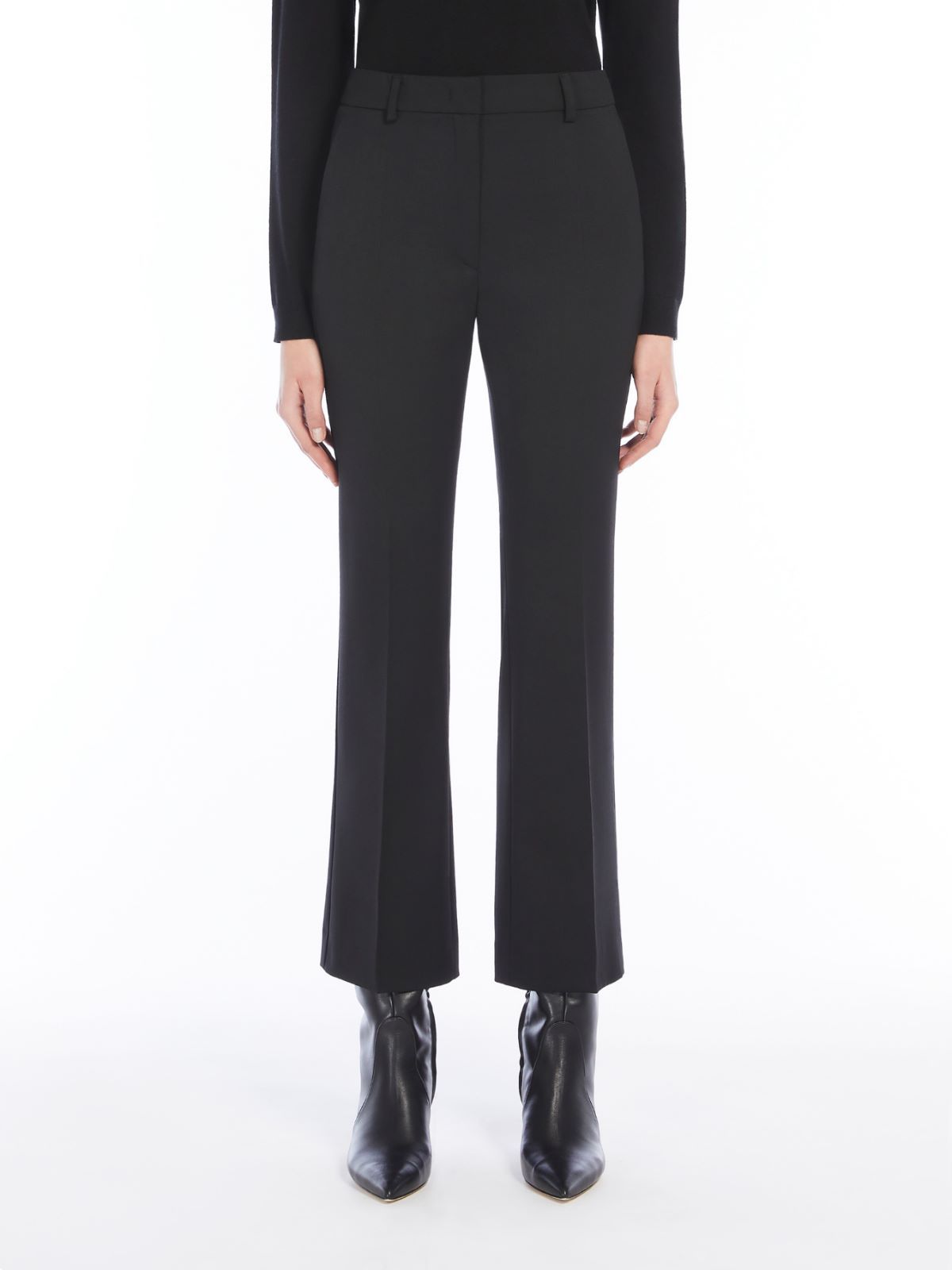 Weekend Max Mara Straight Wool Trousers In Black