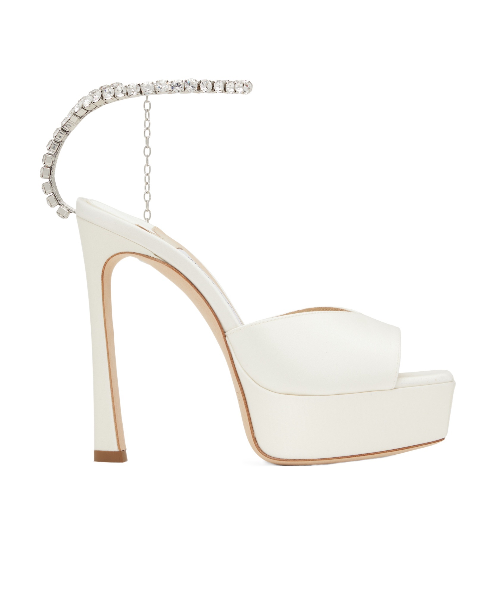 Jimmy Choo Saeda 125mm Crystal-embellished Sandals In Ivory
