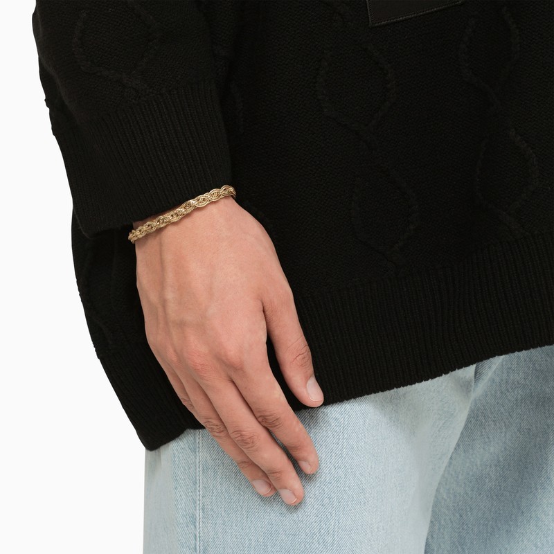 Emanuele Bicocchi Knitted Design Bracelet In Yellow
